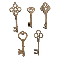 Wooden Keys Natural 5pcs- alt image 0