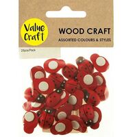 MDF Lady Birds Self-Adhesive Red-Black 25pk- alt image 0