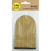 Wooden Fairy Door 125mm Natural 1pc- alt image 0