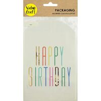 Happy Birthday Print Paper Bags 19x12cm 6pk- alt image 0