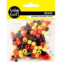 Pony 6mm Red Yellow Black Plastic Beads 50g- alt image 0