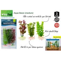 3 x Aquarium Artificial Green Water Plant Grass for Fish Tank Decor 12.5cm- alt image 0