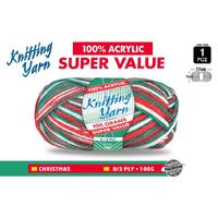 Knitting Yarn 100% Acrylic 8ply 100g Christmas- alt image 0