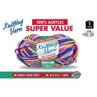 Knitting Yarn 100% Acrylic 8ply 100g Multi Colour Candy Shop- alt image 0