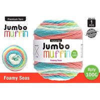 Jumbo Muffin Premium Knitting Yarn 8ply 200G Foamy Seas- alt image 0