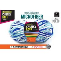 10 x Microfiber Knitting Chunky Yarn 3 Ply 100g Black Brand New 