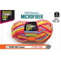Chunky Knitting Wool/Yarn 100G - Funky Mix - 3 Ply Microfiber 100% Polyester- alt image 0