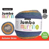 Jumbo Muffin Premium Knitting Yarn 8ply 200G Autumn Skies- alt image 0