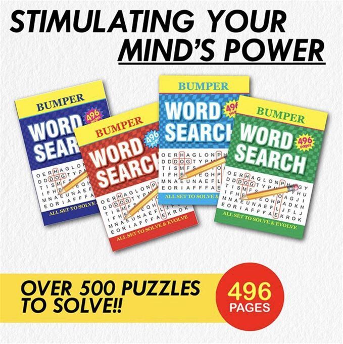 A5 Book Bumper Word Search 496 Pages - Randomly Selected- alt image 1