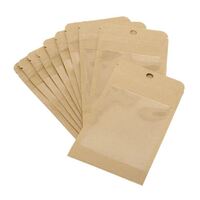 10PCS Kraft Paper Bags Lock Eco Resealable Window Pouches 8cm x 13cm- alt image 1