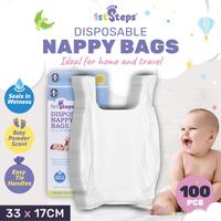 Nappy Bag Disposable 100pc 17cm x 34cm Baby Powder Scented- alt image 1