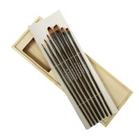 Mont Marte Paint Brush Set - Acrylic Brushes In Wooden Box 7pc- alt image 1