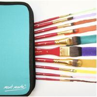 Mont Marte Signature Paint Brush Set - Watercolour Mixed Bristle In Wallet 11pc- alt image 1