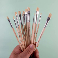 Mont Marte Discovery Natural Hair Flat Angle Brush Set 13pc- alt image 1