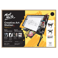 Mont Marte Creative Art / Craft Station Table - Glass Top Desk- alt image 1