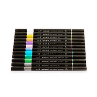 Mont Marte Premium Dual Tip Markers Metallic Brush/Bullet 12pc- alt image 1
