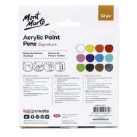 Mont Marte Signature Acrylic Paint Pens Broad Tip 1mm 12pc For Rock Painting- alt image 1