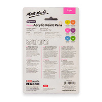 Mont Marte Acrylic Paint Pens Broad Tip Fluoro 6pc- alt image 1