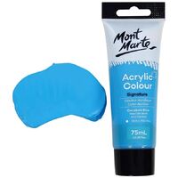 Mont Marte Signature Acrylic Paint 75ml Tube - Cerulean Blue- alt image 1