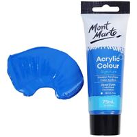 Mont Marte Signature Acrylic Paint 75ml Tube - Deep Cyan Blue- alt image 1