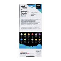 Mont Marte Signature Paint Set - Metallic Acrylic Paint 12pc x 36ml- alt image 1