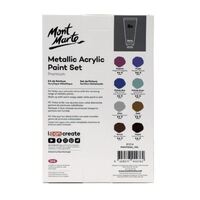 Mont Marte Premium Paint Set - Metallic Acrylic Paint 8pc x 36ml- alt image 1
