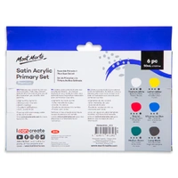 Mont Marte Satin Acrylic Primary Paint Set 6pc x 50ml- alt image 1