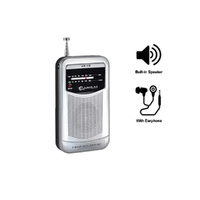 Portable Pocket AM/FM Radio Speaker w/ stereo Earphone Plug- alt image 1