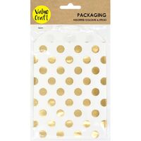 Paper Treat Bags White Gold Spots 6pk- alt image 1