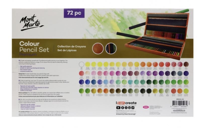 Mont Marte Premium Colour Pencils 72 Piece In Wooden Box- alt image 2