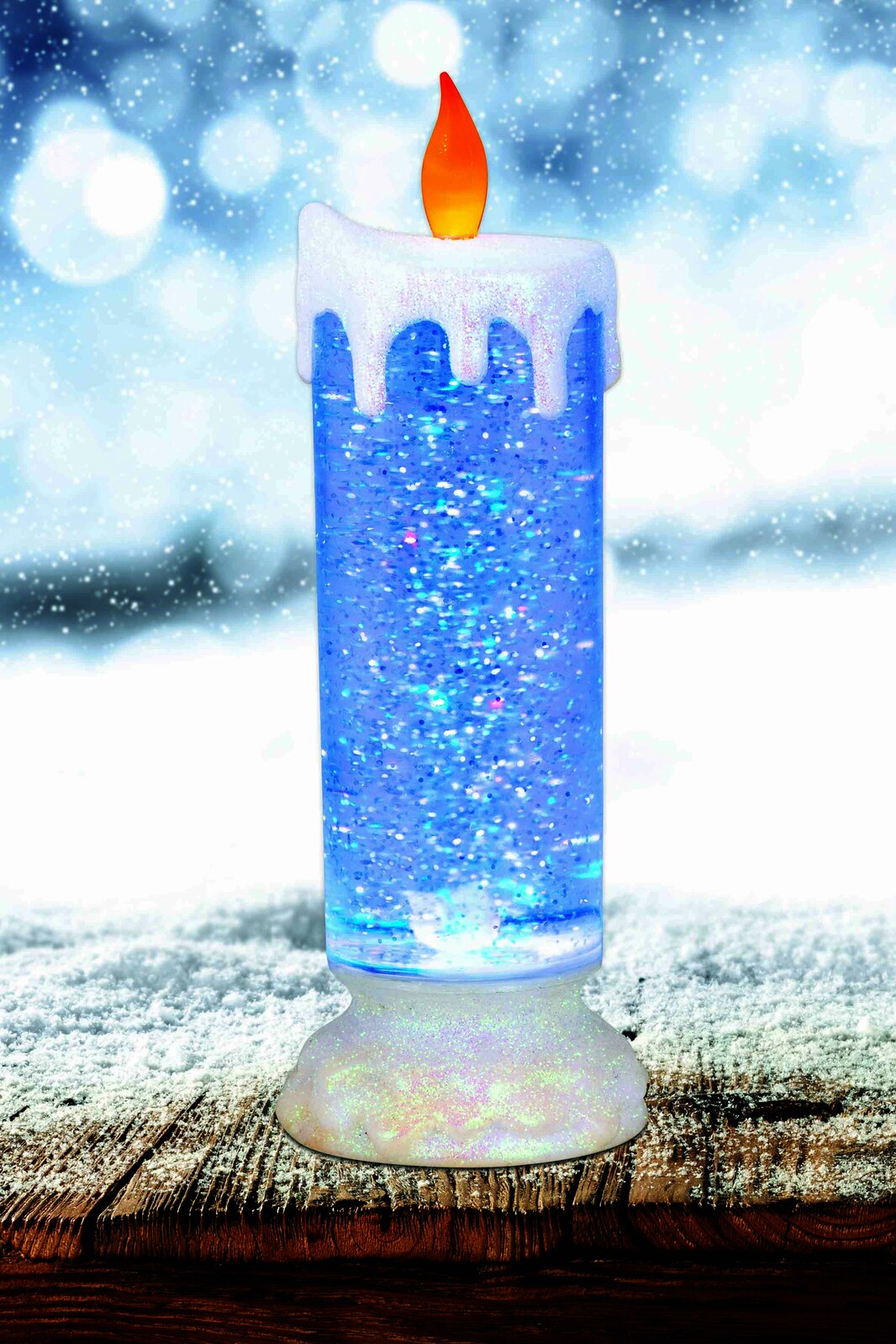 Colour Changing LED Glitter Swirl Candle- alt image 2