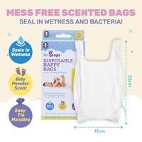 Nappy Bag Disposable 100pc 17cm x 34cm Baby Powder Scented- alt image 2