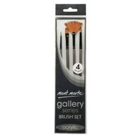 Mont Marte Gallery Series Paint Brush Set - Acrylic 4pc Artist Painting Brushes Set Taklon- alt image 2