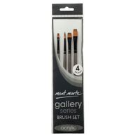 Mont Marte Gallery Series Paint Brush Set - Acrylic 4pc Artist Painting Brush Set Taklon- alt image 2
