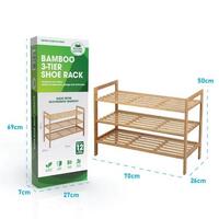 Bamboo Shoe Rack 3 Tier- alt image 2