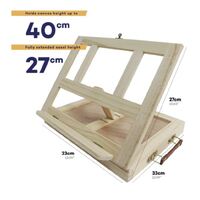 Mont Marte Desk Easel - Compact Tabletop Easel w/Drawer Pine Wood- alt image 2