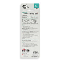 Mont Marte Acrylic Paint Pens Dual Tip White 2pc- alt image 2