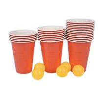 Beer Pong Drinking Game Set 24 Cups 24 Balls Adult Alcohol Party Pub BBQ Gift- alt image 2