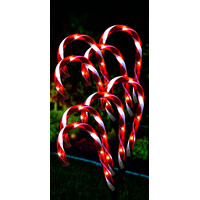 Solar 8 Pack Candy Cane Path LED Outdoor Lights- alt image 2