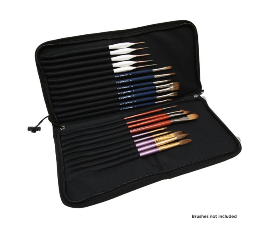 Mont Marte Zippered Brush Wallet with 22 Slots Paint Brushes Storage Wallet Easel Style- alt image 3