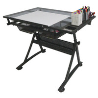 Mont Marte Creative Art / Craft Station Table - Glass Top Desk- alt image 3