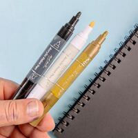 Mont Marte Acrylic Paint Pens Dual Tip Black 2pc- alt image 3