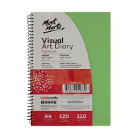 Mont Marte Visual Art Diary Spiral Bound Colour Cover White Paper A4 110gsm 120 Sheet- alt image 3