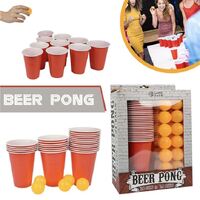 Beer Pong Drinking Game Set 24 Cups 24 Balls Adult Alcohol Party Pub BBQ Gift- alt image 3