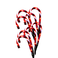 Solar 8 Pack Candy Cane Path LED Outdoor Lights- alt image 3