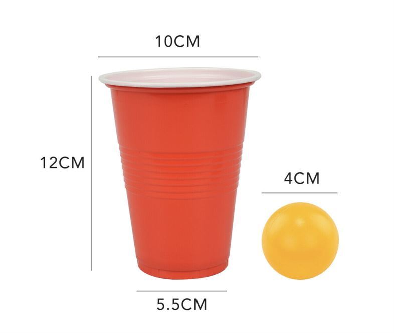 Beer Pong Drinking Game Set 24 Cups 24 Balls Adult Alcohol Party Pub BBQ Gift- alt image 4