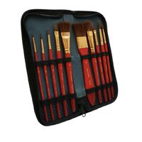 Mont Marte Signature Paint Brush Set - Watercolour Mixed Bristle In Wallet 11pc- alt image 4