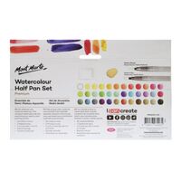 Mont Marte Premium Paint Set - Watercolour Half Pan w/Water Brush 40pc- alt image 4