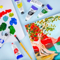 Mont Marte Satin Acrylic Primary Paint Set 6pc x 50ml- alt image 4