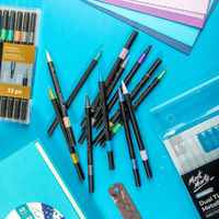Mont Marte Premium Dual Tip Markers Metallic Brush/Bullet 12pc- alt image 5